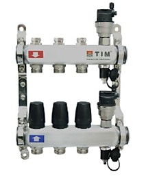 Коллекторная группа  7 ход без расходомеров и кранов 1", нерж, (КВАДРАТ) TIM KBS5007