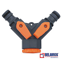 5002 Разветвитель на кран, 2-х 1/2-3/4 канальный Belamos