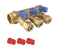 Коллектор с шар.краном 3 цанги (выхода) 3/4х16 м/пл PF